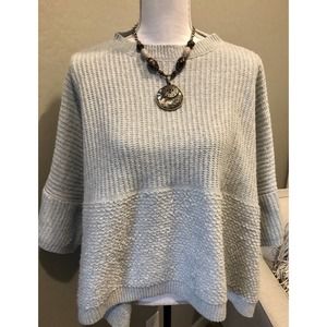 Universal Thread Women Knit Poncho Sweater OSFM Sleeve Oversized Loose Baby Blue